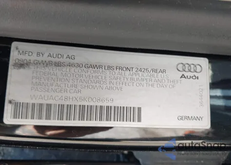 2005 Audi A4 1.8T z USA, uszkodzony, nr VIN WAUAC48HX5K008659